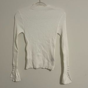White Mock Neck Sweater